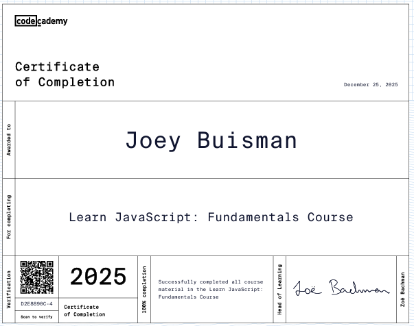 Fundementals of JavaScript